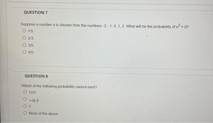 Solved Suppose a number x is chosen from the numbers | Chegg.com