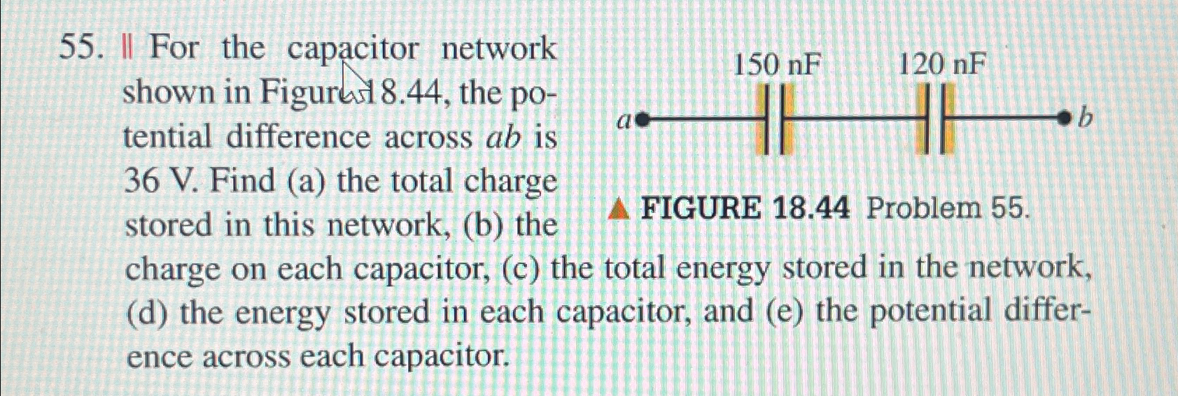 Solved II For the capacitor network shown in Figurat 8.44, | Chegg.com