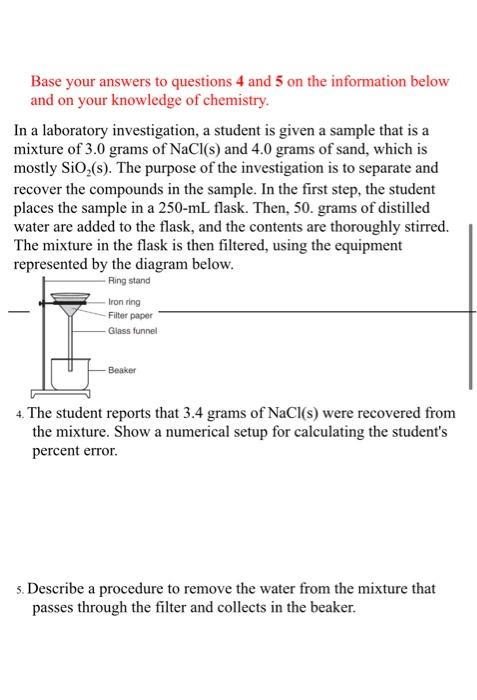 Solved Base your answers to questions 4 and 5 on the | Chegg.com