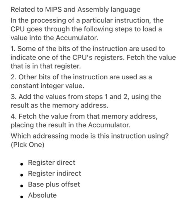 Solved Related to MIPS and Assembly language In the | Chegg.com