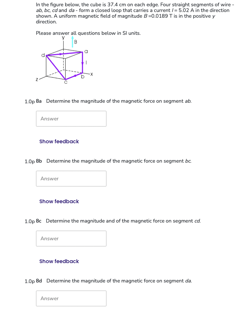 Solved In the figure below, the cube is 37.4cm ﻿on each | Chegg.com