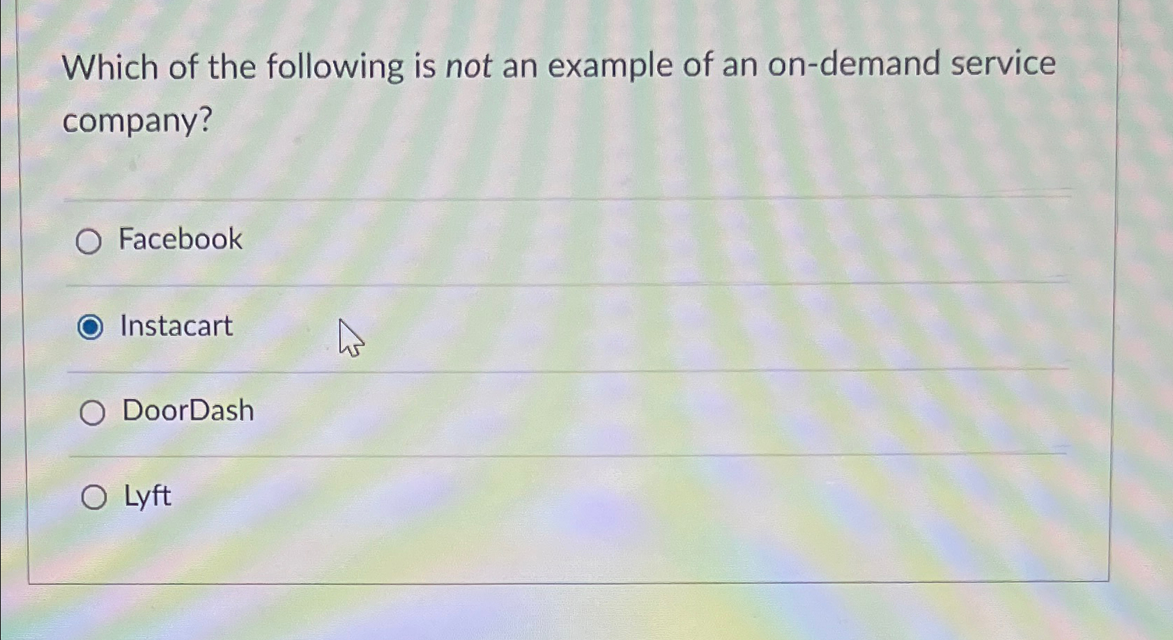 Solved Which of the following is not an example of an | Chegg.com