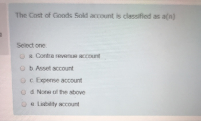 is cost of goods sold a contra account