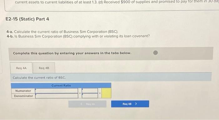 Solved Check my work Required information E2-15 (Static) | Chegg.com