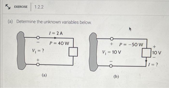 (a) Determine the unknown variables below.
(a)