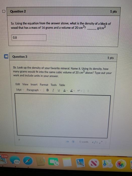 Solved D Question 2 1 pts 1a. Using the equation from the | Chegg.com