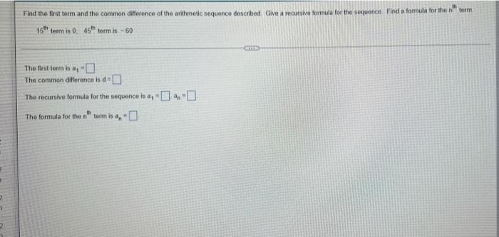 Solved Find the first torm and the common difference of the | Chegg.com