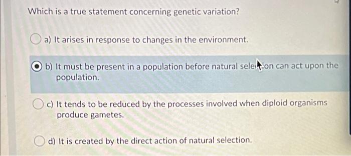 Solved Which is a true statement concerning genetic | Chegg.com