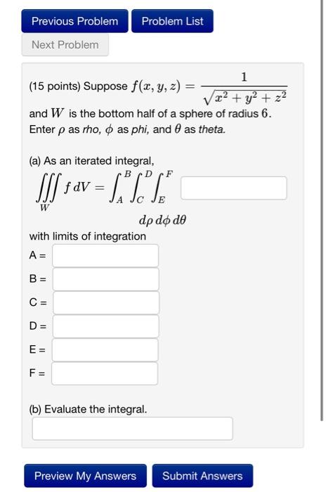 Solved 15 Points Suppose F X Y Z X2 Y2 Z21 And W Is The