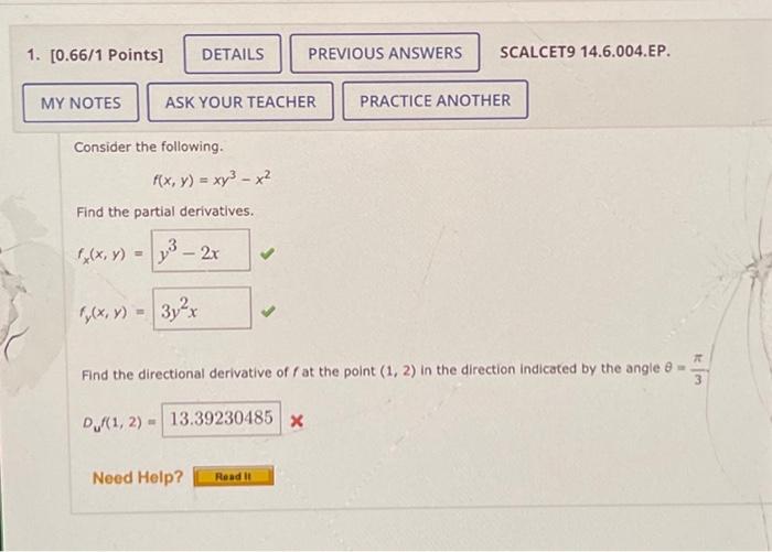 Solved Consider The Following F X Y Xy3−x2 Find The