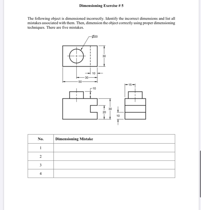 Solved Dimensioning Exercise #5 The following object is | Chegg.com