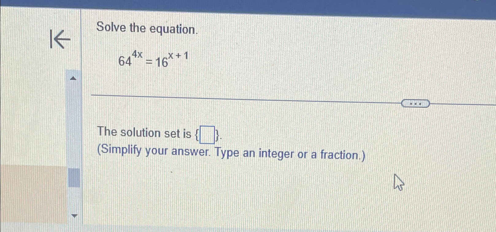 what is the solution to the equation x 16 64