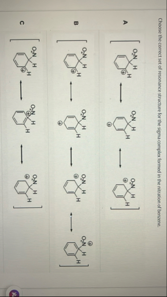Choose the correct set of resonance structure for the | Chegg.com
