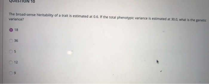 Solved The broad-sense heritability of a trait is estimated | Chegg.com