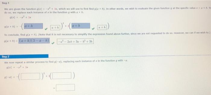 Solved Step 1 We are given the function which we will use to | Chegg.com