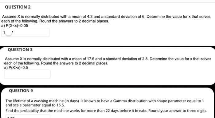 Solved QUESTION 2 Assume X is normally distributed with a | Chegg.com