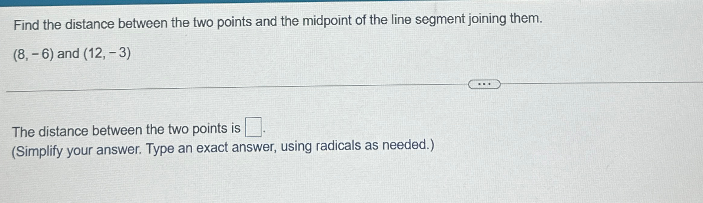 Solved How to solve Find the distance between the two points | Chegg.com