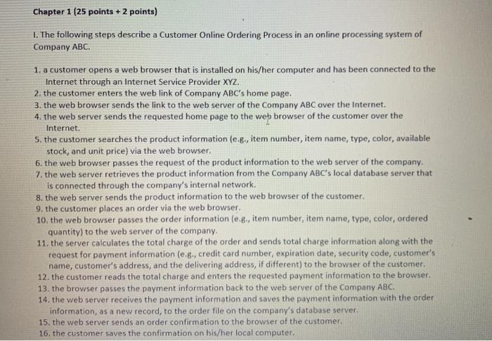 Solved Chapter 1 (25 points + 2 points) 1. The following | Chegg.com