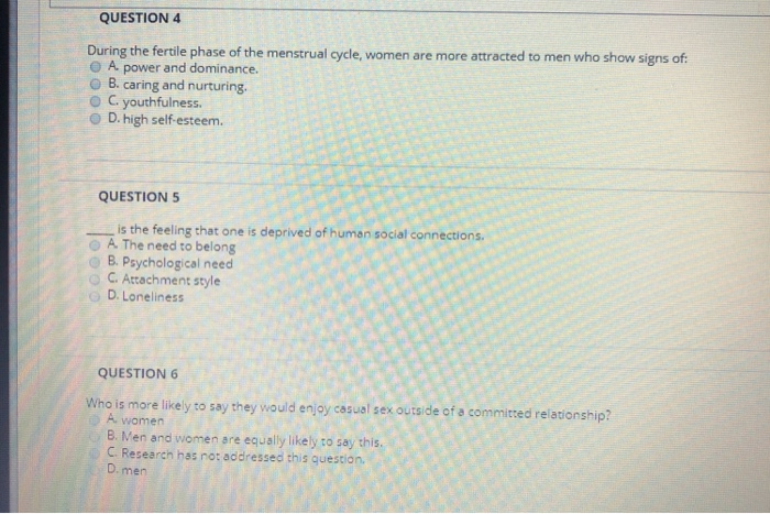 Solved QUESTION 4 During the fertile phase of the menstrual