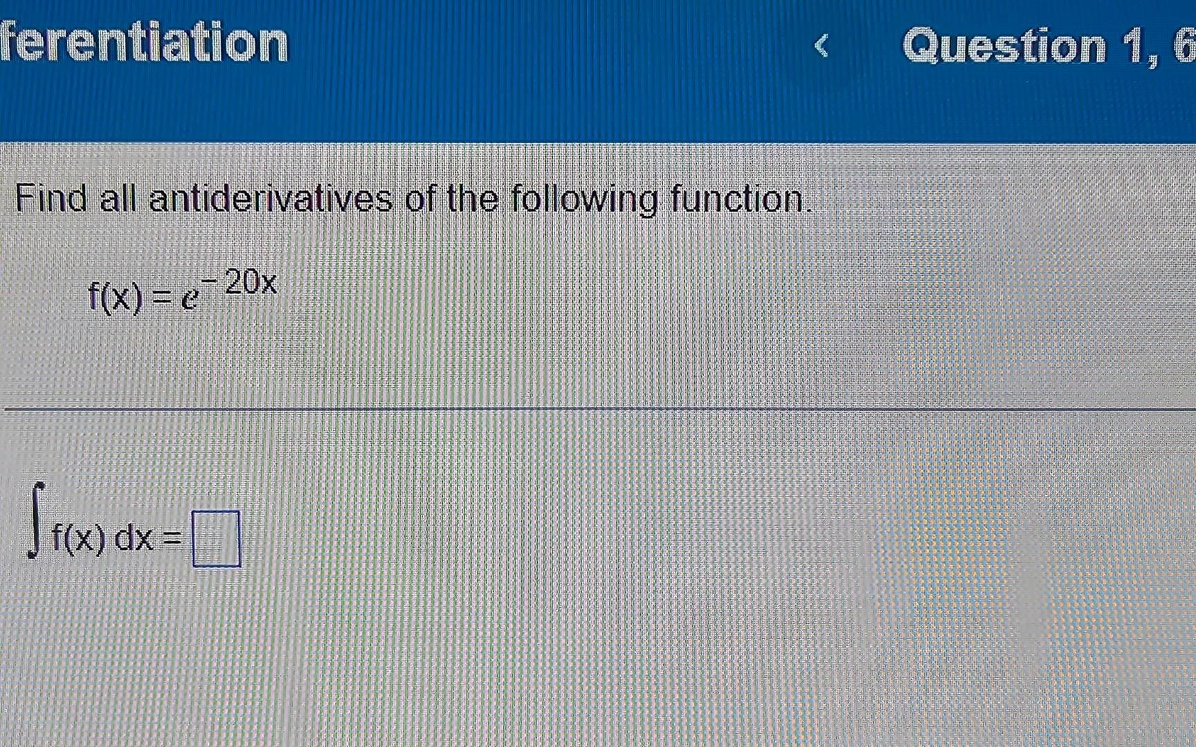 Solved Find All Antiderivatives Of The Following Function | Chegg.com