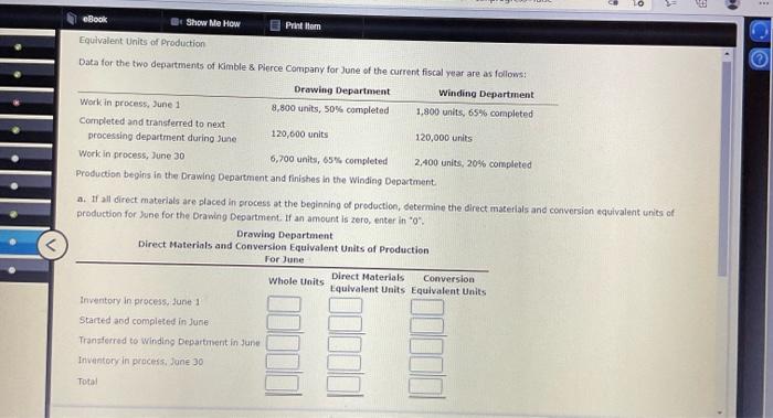 Solved eBook Show Me How Equivalent Units of Production | Chegg.com