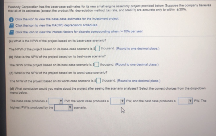 Peabody Corporation Has The Base Case Estimates For Chegg Com