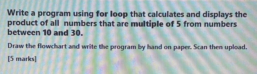 Solved Write a program using for loop that calculates and | Chegg.com