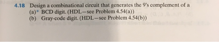 Solved 4.18 Design a combinational circuit that generates | Chegg.com