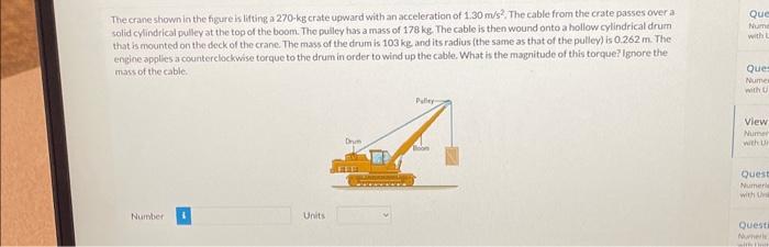 Solved The crane shown in the figure is lifting a 270 kg | Chegg.com
