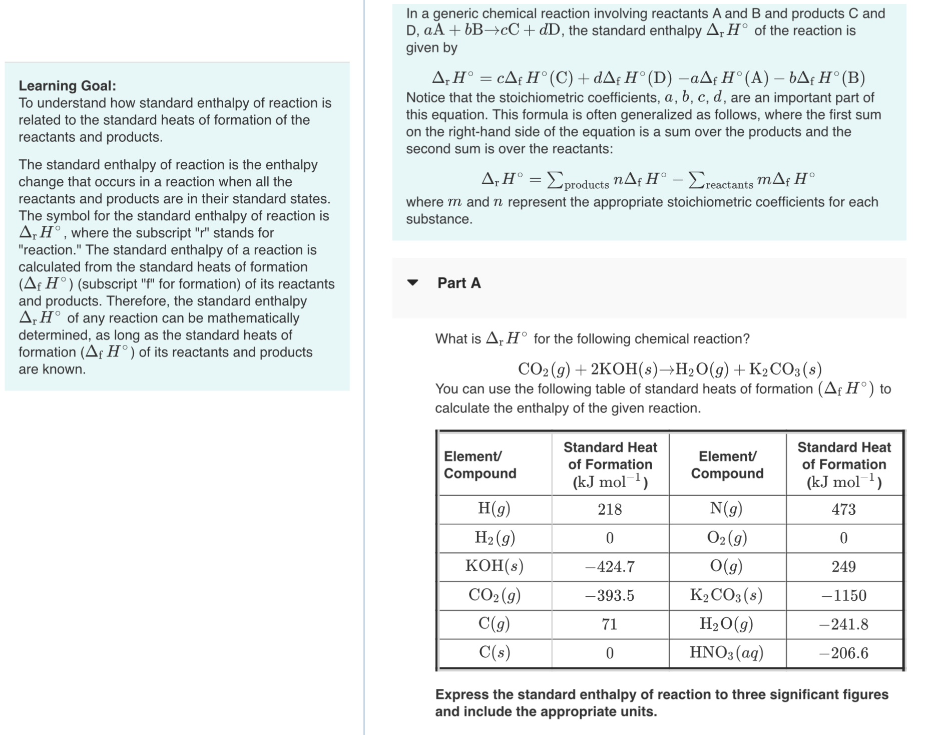 Learning GoalTo understand how standard enthalpy of