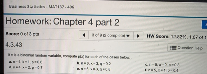 business math chapter 4 homework