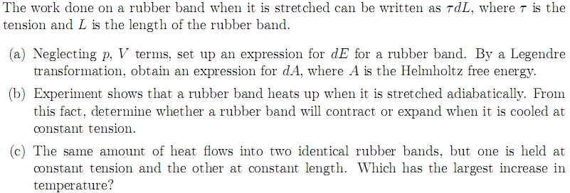 Solved The work done on a rubber band when it is stretched | Chegg.com