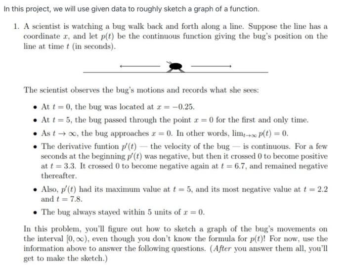 Solved In this project, we will use given data to roughly | Chegg.com