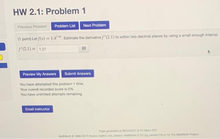Solved HW 2.1: Problem 1 Previous Problem Problem List Next | Chegg.com