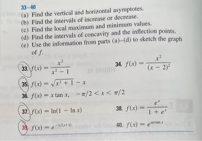 Solved 33-40 (a) Find the vertical and horizontal | Chegg.com