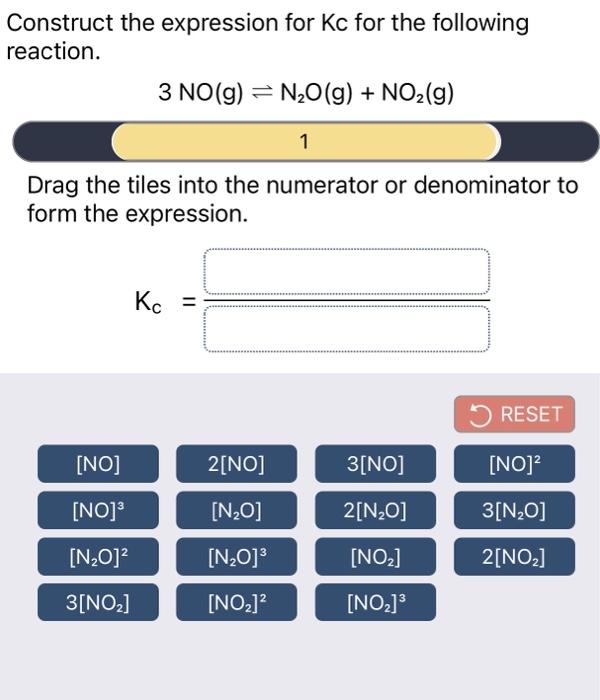 Solved Construct The Expression For Kc For The Following Chegg Com