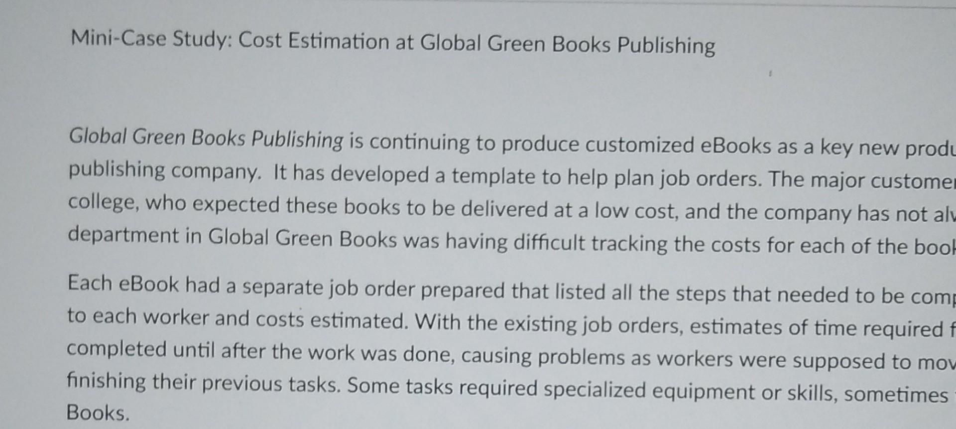 global green books publishing case study answers