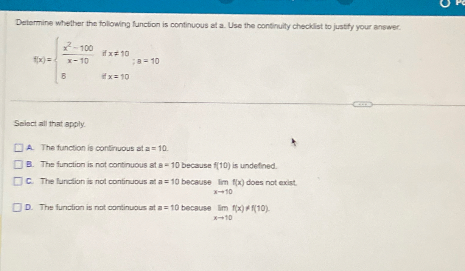 Solved Determine Whether The Following Function Is | Chegg.com