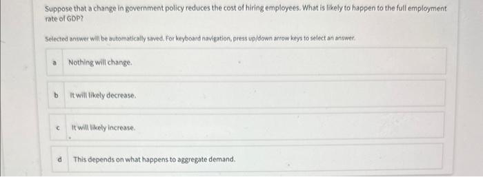 Solved Suppose that a change in government policy reduces | Chegg.com