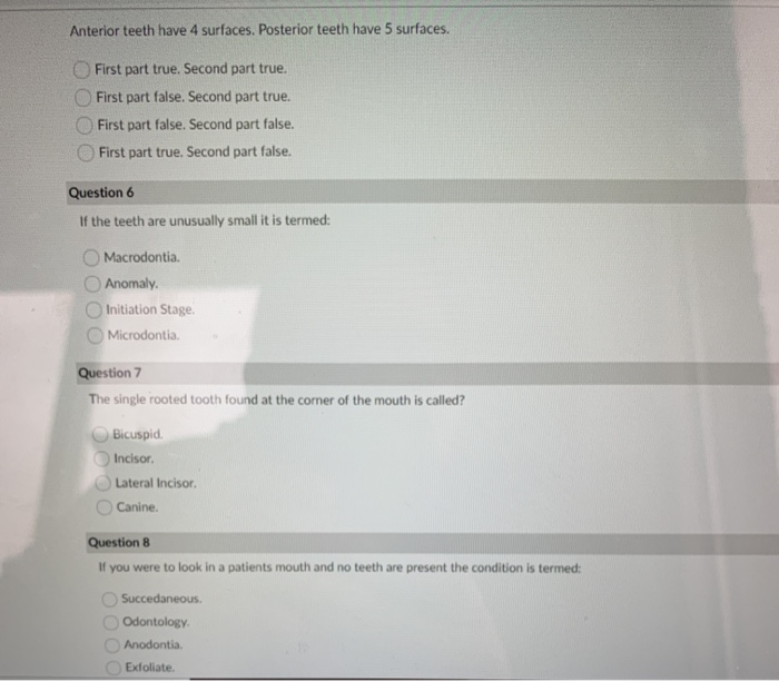 Solved The surface on the tooth away from the midline of the