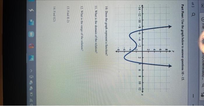 Solved Part Four, Use the graph below to answer questions 10 | Chegg.com