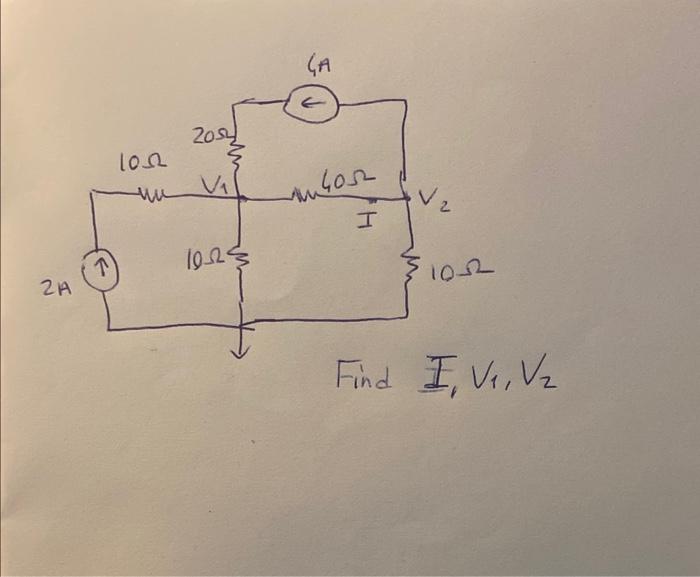 Solved Find I,V1,V2 | Chegg.com