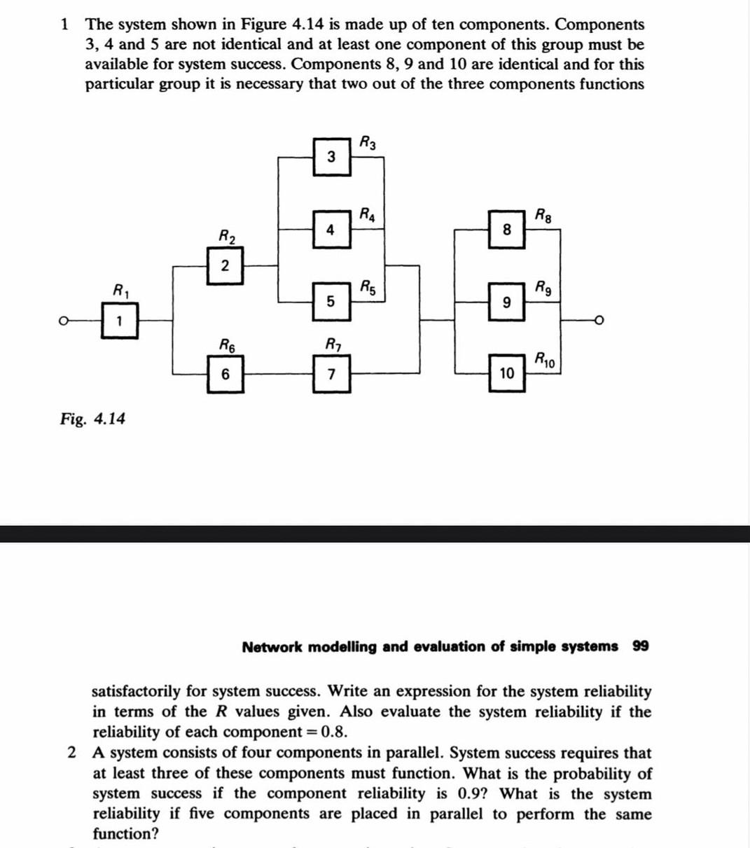 Solved 1 The system shown in Figure 4.14 is made up of ten | Chegg.com