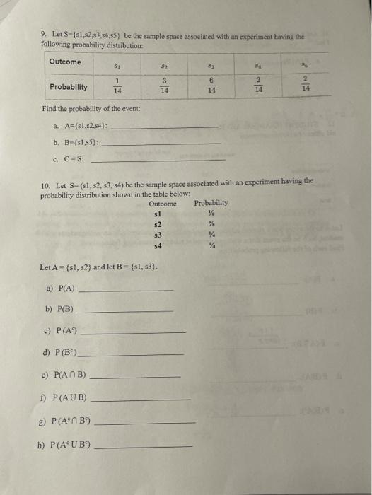 Solved 11. Let A And B Be Two Events In A Sample Space Such | Chegg.com