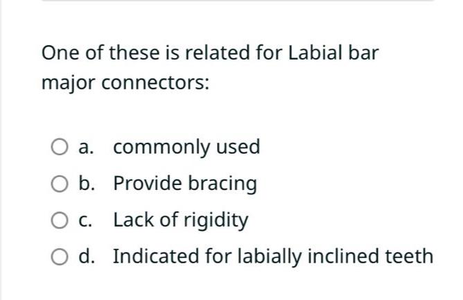 Solved One of these is related for Labial bar major | Chegg.com