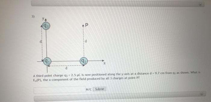Solved Electric Field from Point Charges Two point charges | Chegg.com