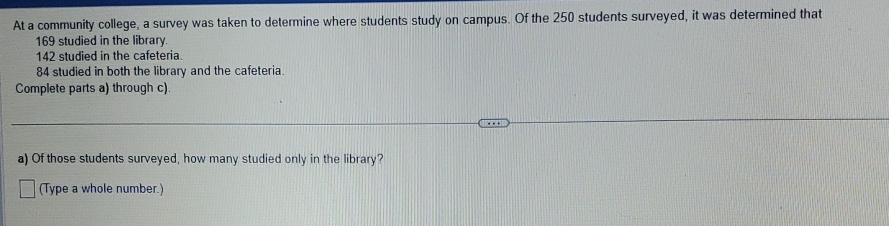 Solved At a community college, a survey was taken to | Chegg.com
