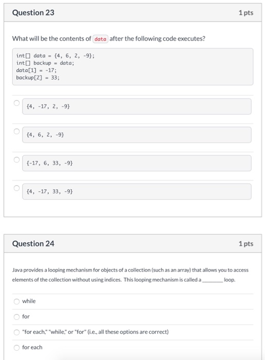 Solved Question 19 1 pts What is wrong with the following | Chegg.com