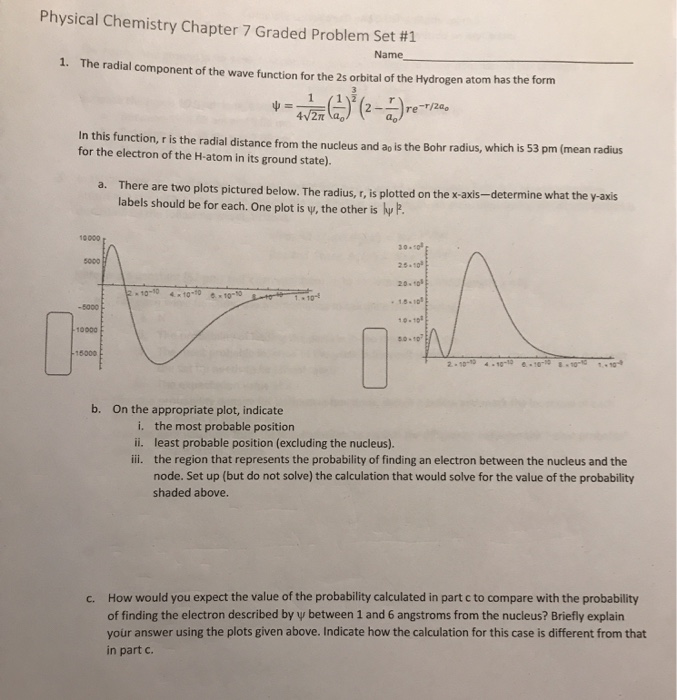 Solved Physical Chemistry Chapter 7 Graded Problem Set #1 | Chegg.com