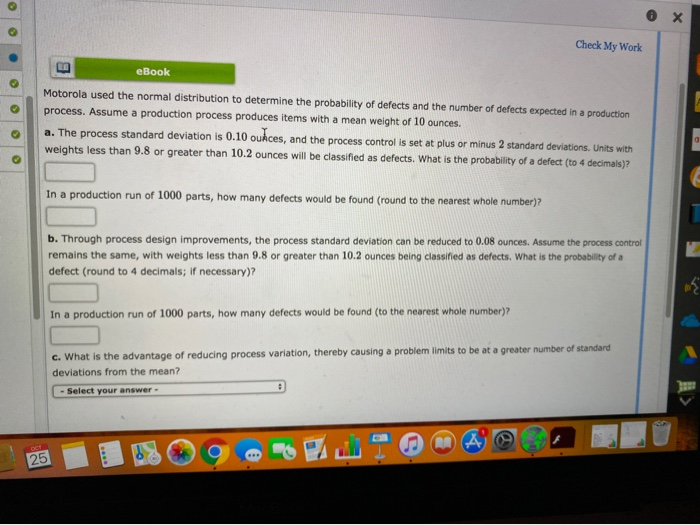 Solved Check My Work EBook Motorola Used The Normal Chegg Com
